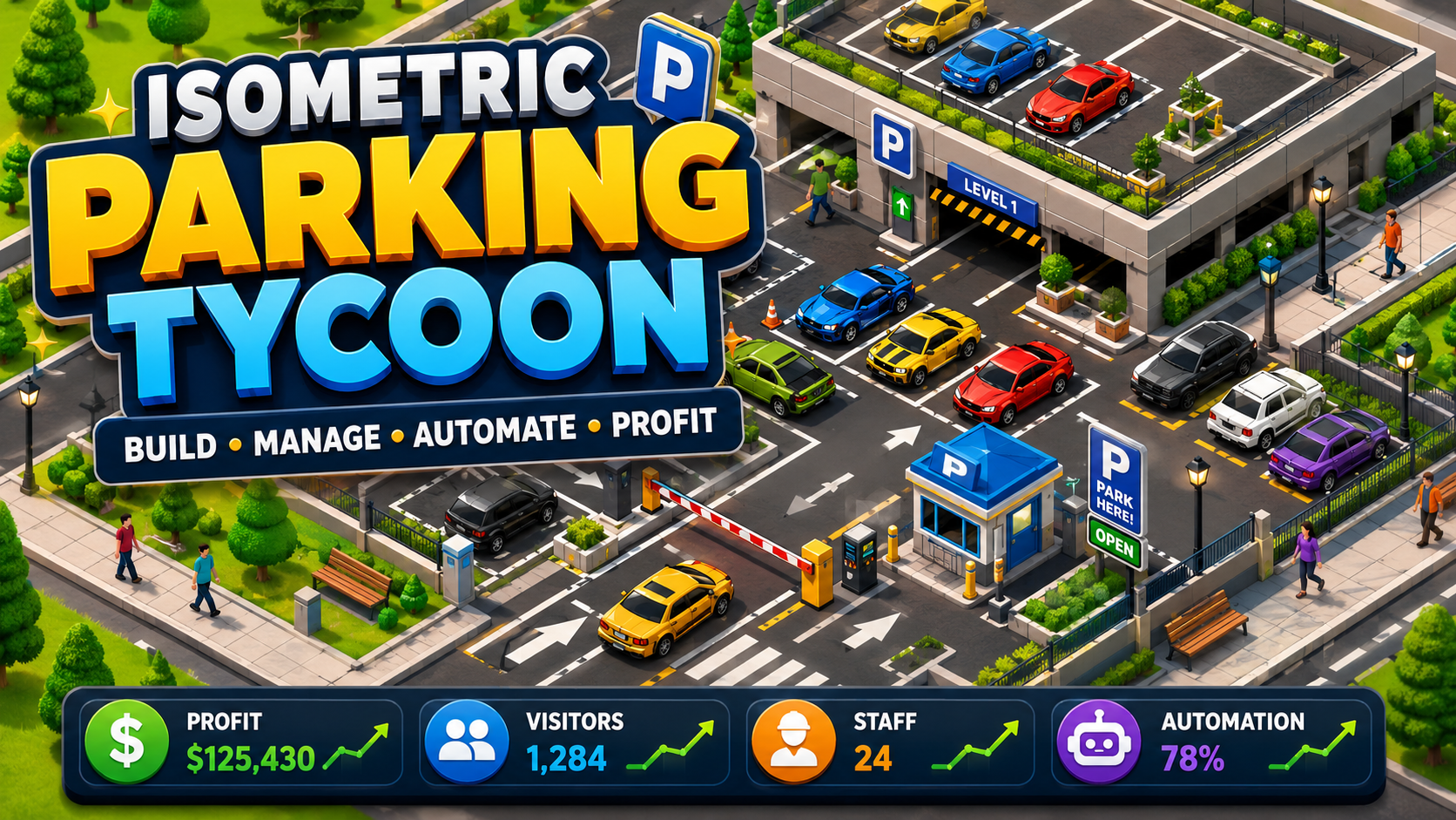 Isometric Parking Tycoon browser game cover