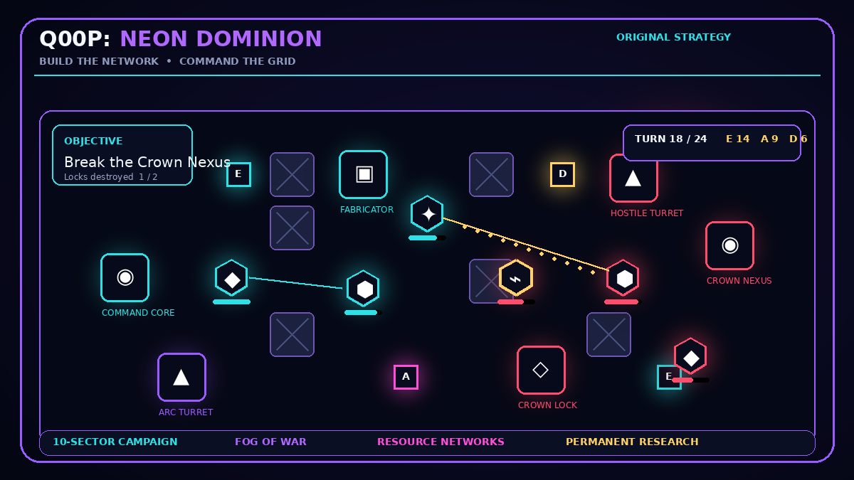 Q00P: Neon Dominion browser game thumbnail